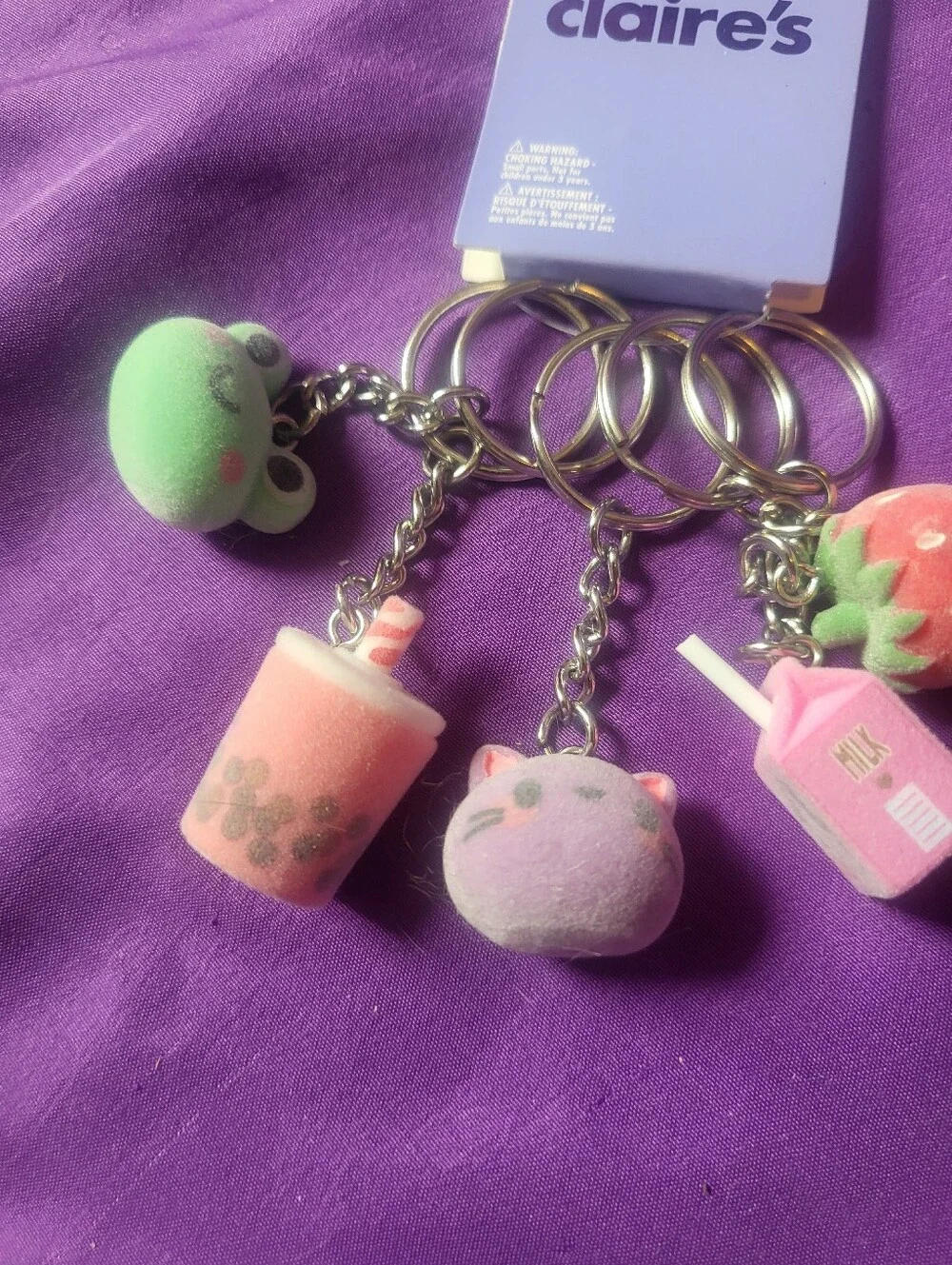 Claire's Pastel Plush Keychain Set - 5pc